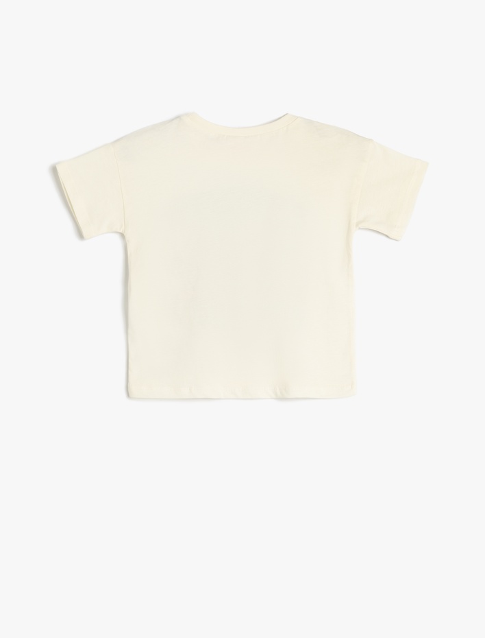 Erkek Bebek Pamuklu Meyve Baskılı Bisiklet Yaka Kısa Kollu Tişört