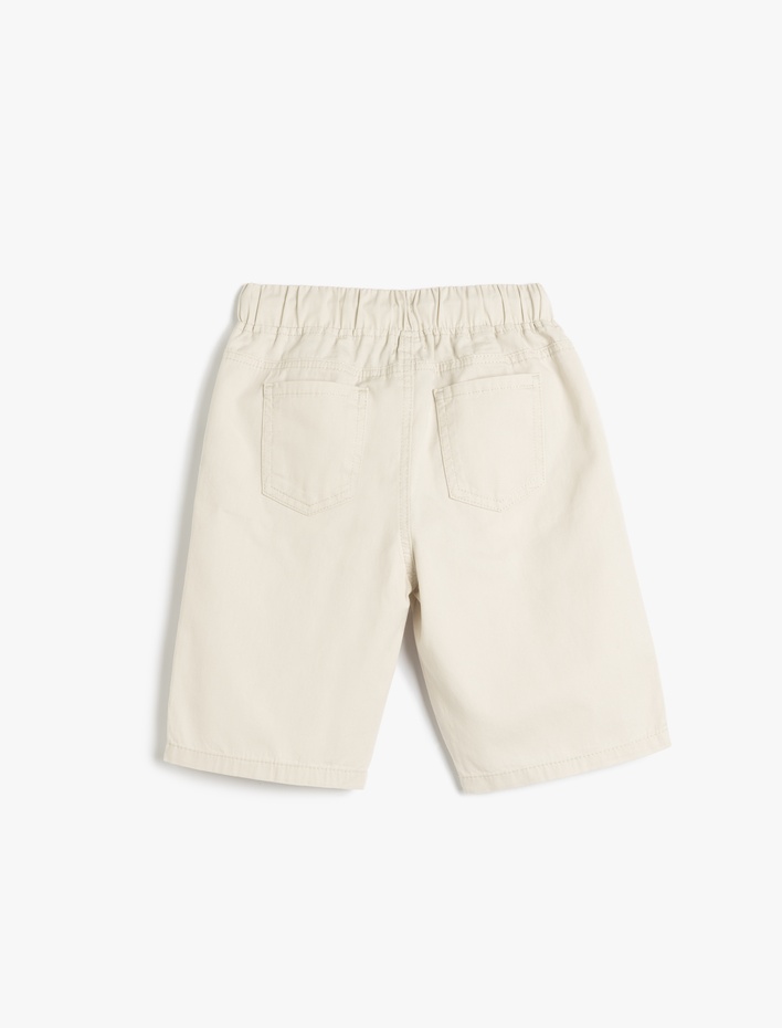 Erkek Çocuk Beli Bağlamalı Cep Detaylı Pamuklu Basic Şort