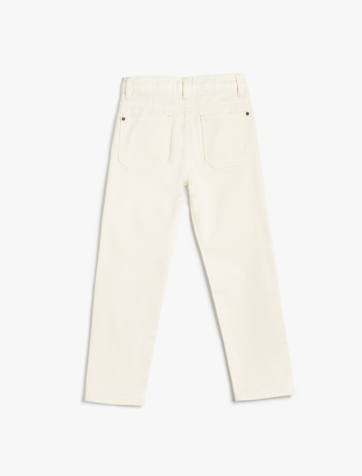 Erkek Çocuk Pamuklu Beli Ayarlanabilir Lastikli Denim Cepli Pantolon