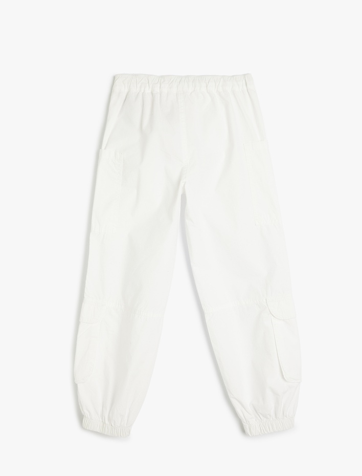 Kız Çocuk Rahat Kesim Cep Detaylı Pamuklu Basic Jogger Pantolon