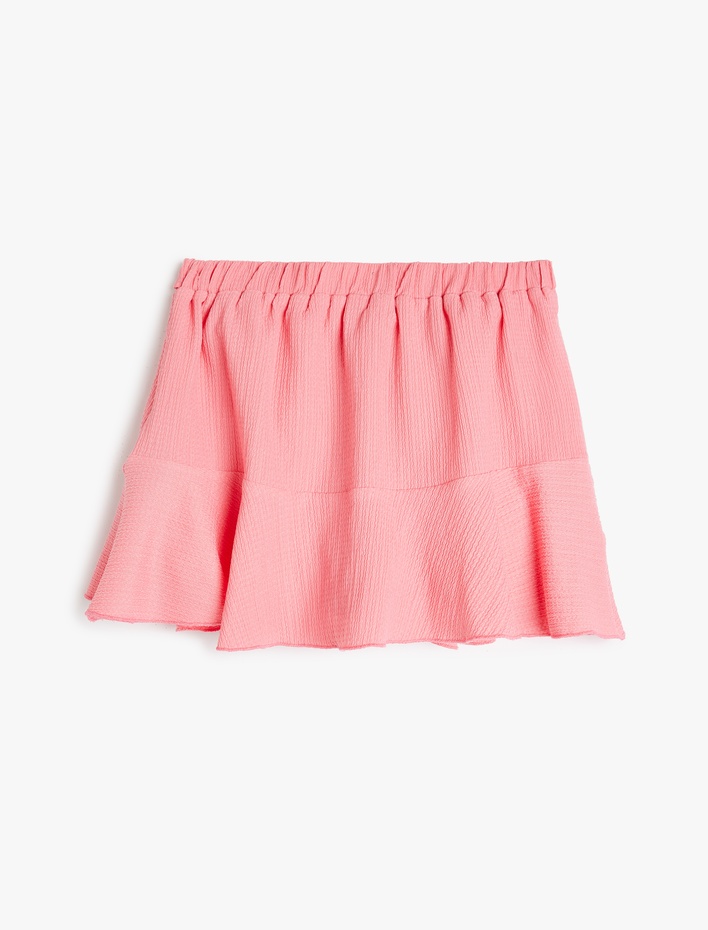 Kız Çocuk Fırfırlı Beli Lastikli Basic Şort Etek