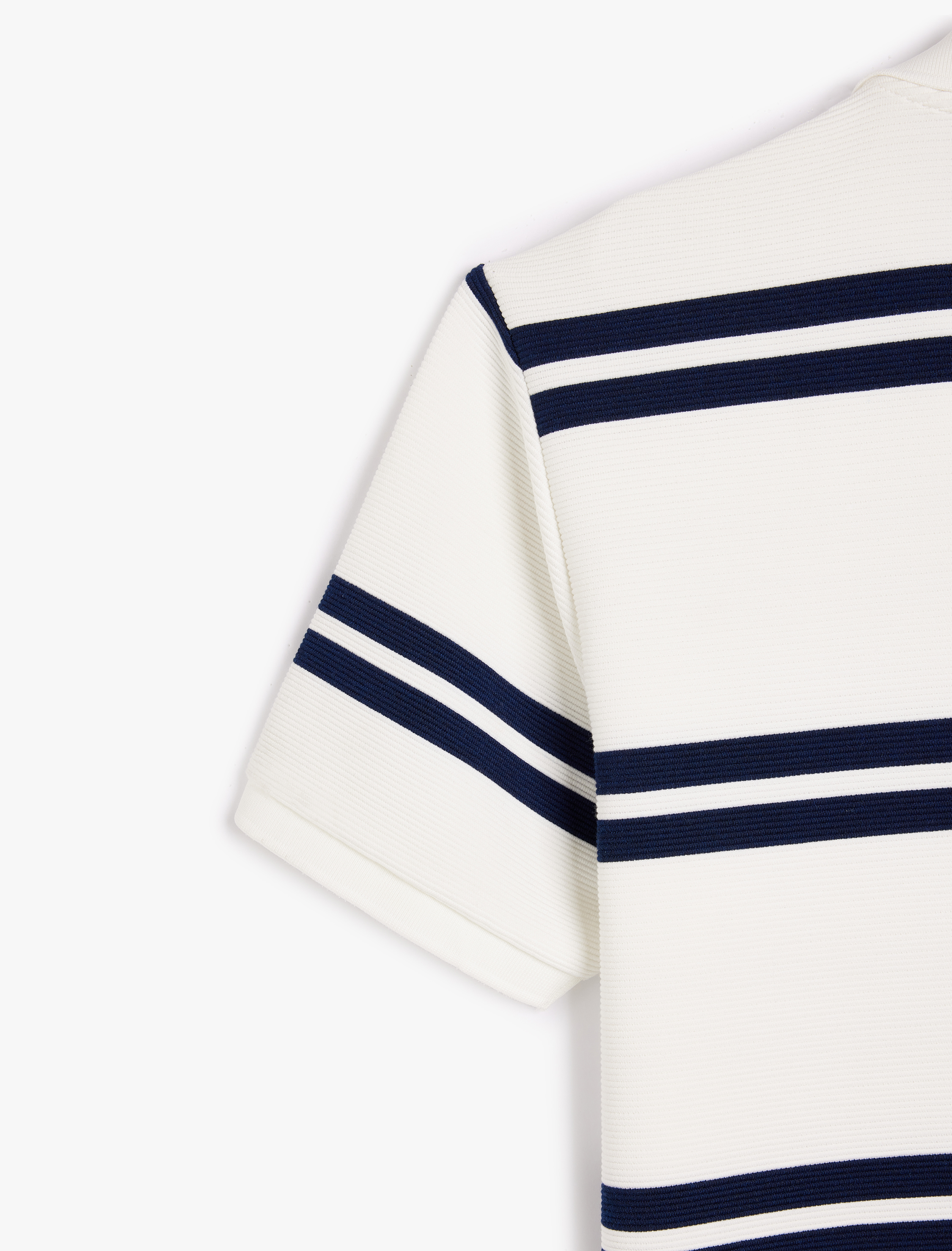   Viskon Karışımlı Regular Fit Kısa Kollu Çizgili Polo Yaka Tişört