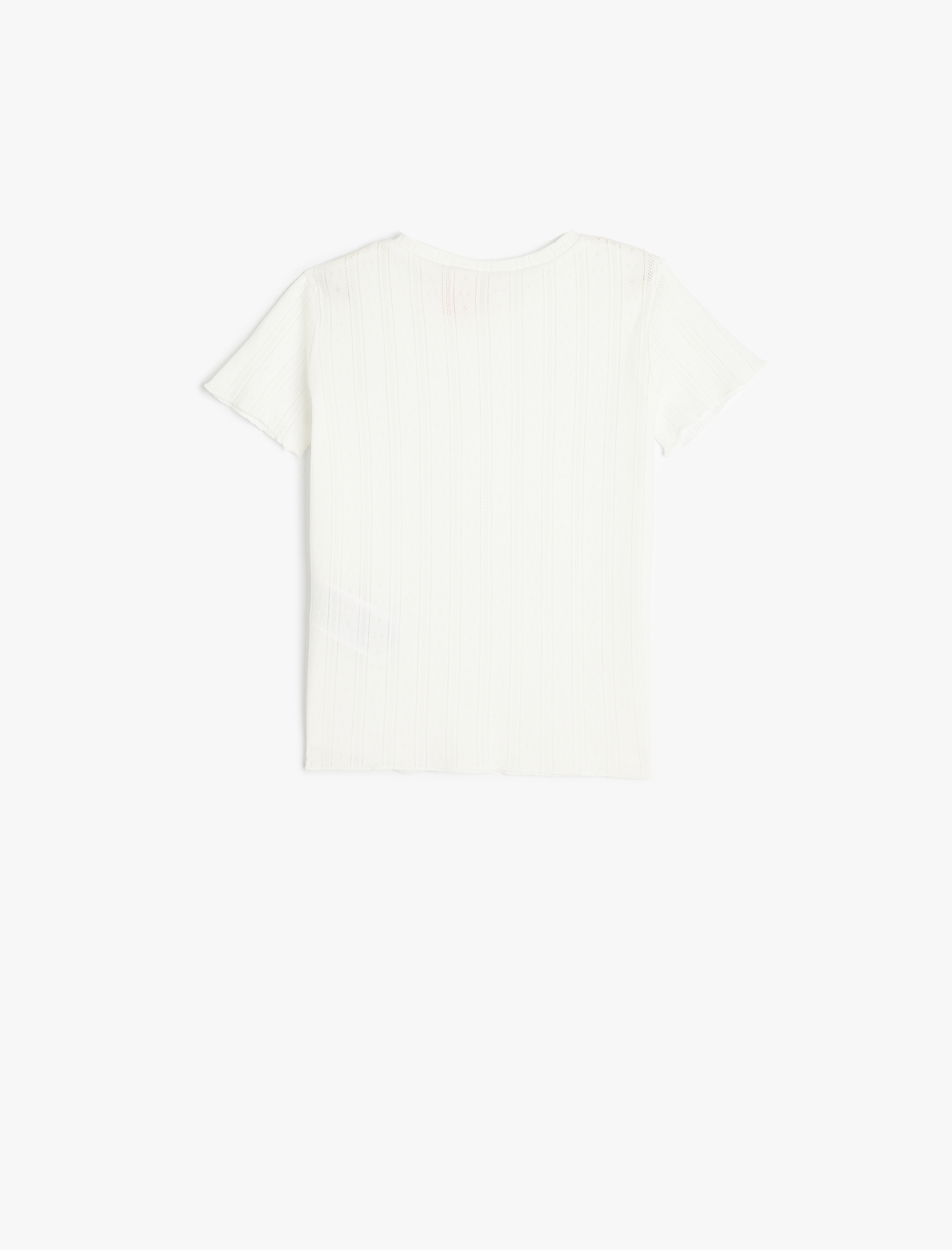  Kız Bebek Bisiklet Yaka Kısa Kollu Pamuklu Basic Tişört