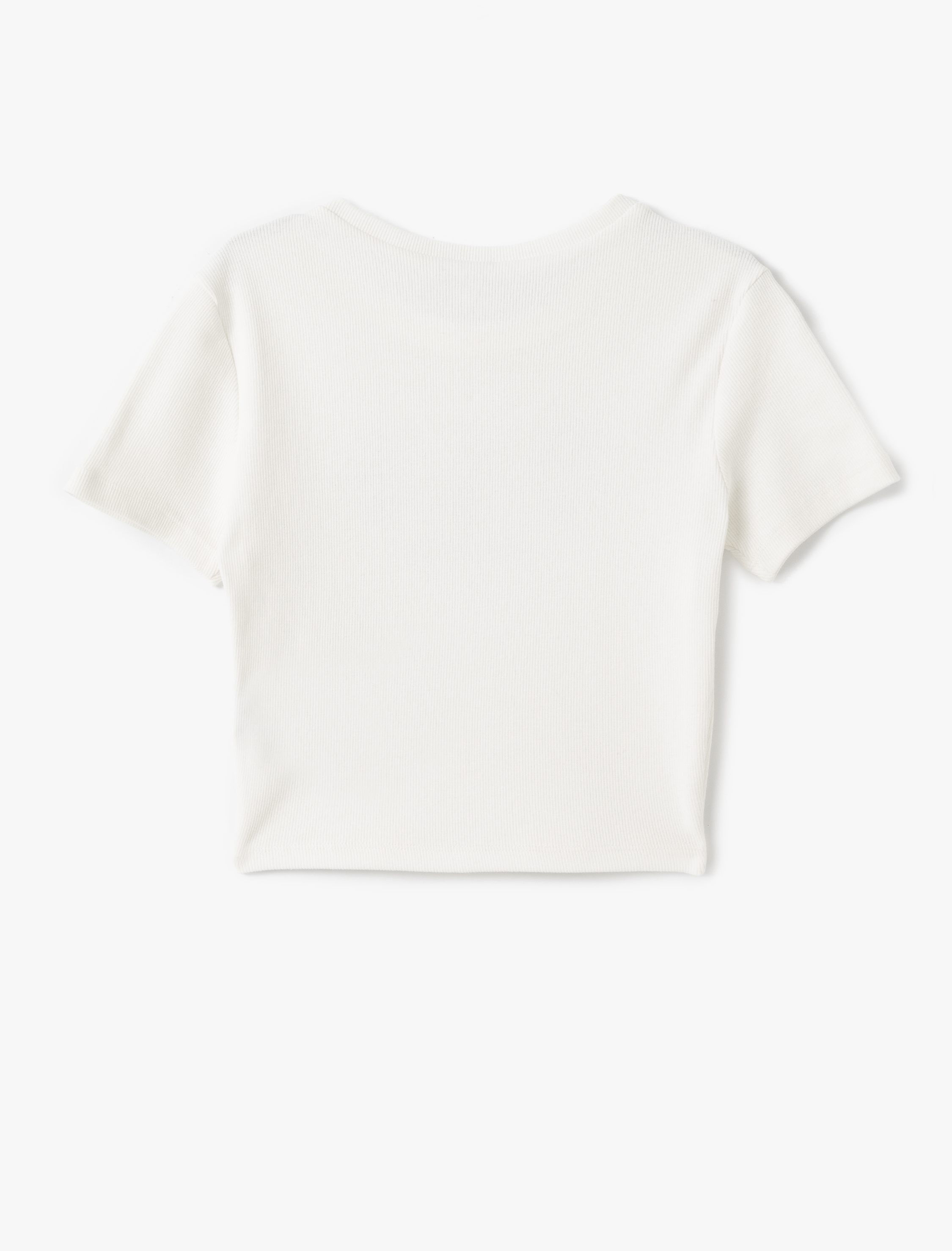   Panda Baskılı Kısa Kollu Slim Fit Crop Tişört