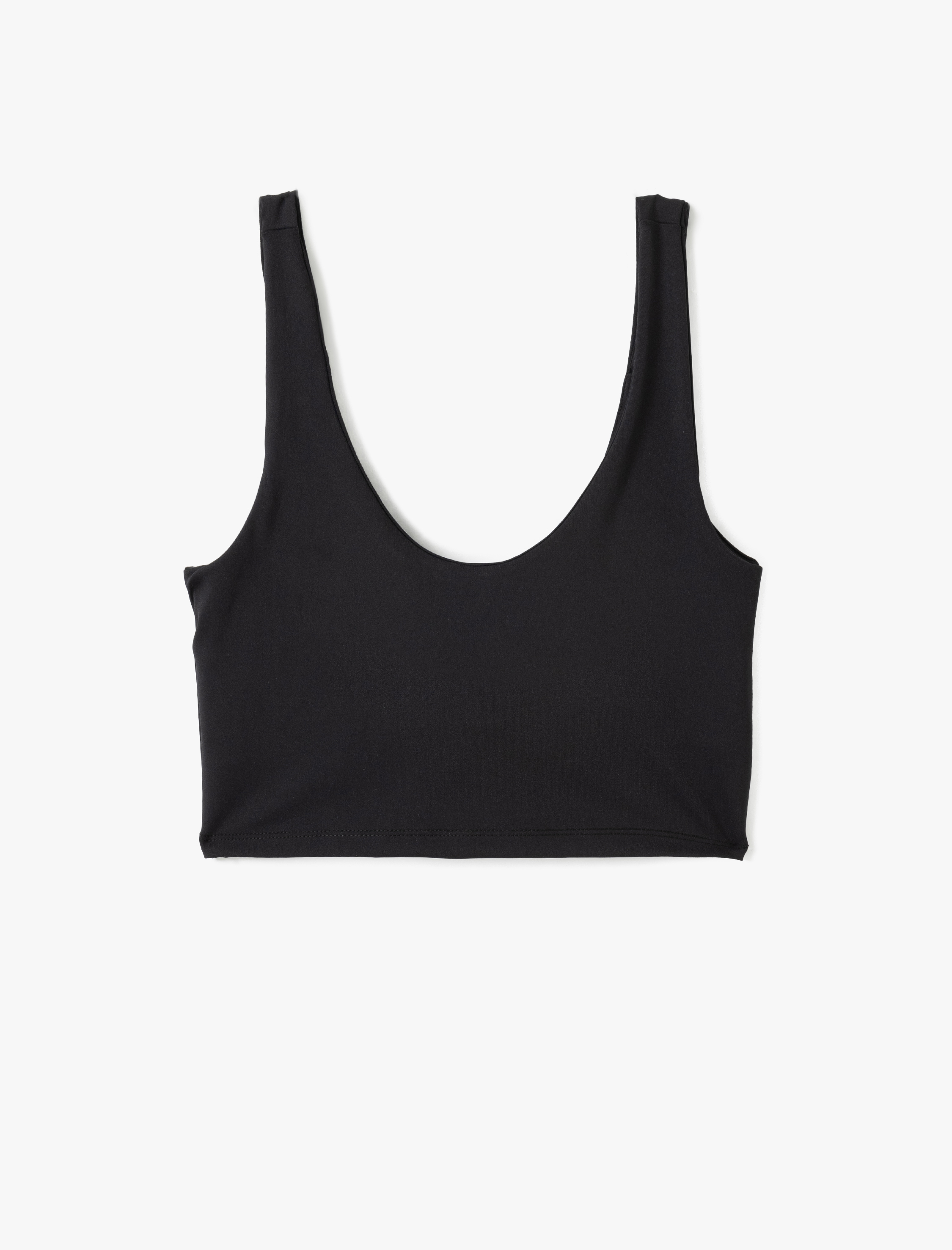 Slim Fit Kolsuz U Yaka Kaplı  Sporcu Sütyeni