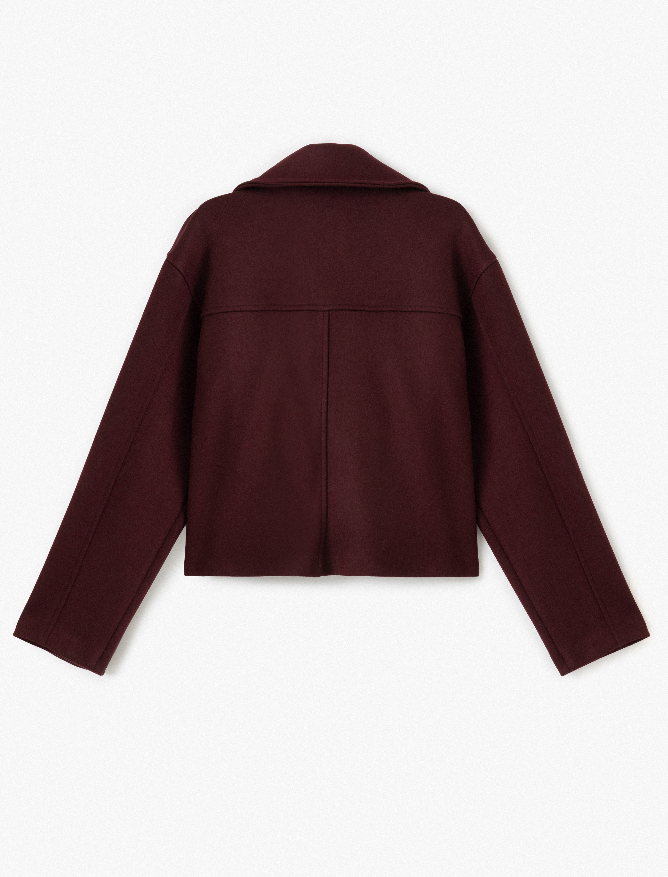   Kruvaze Yaka Astarlı Düğmeli Cep Detaylı Oversize Ceket