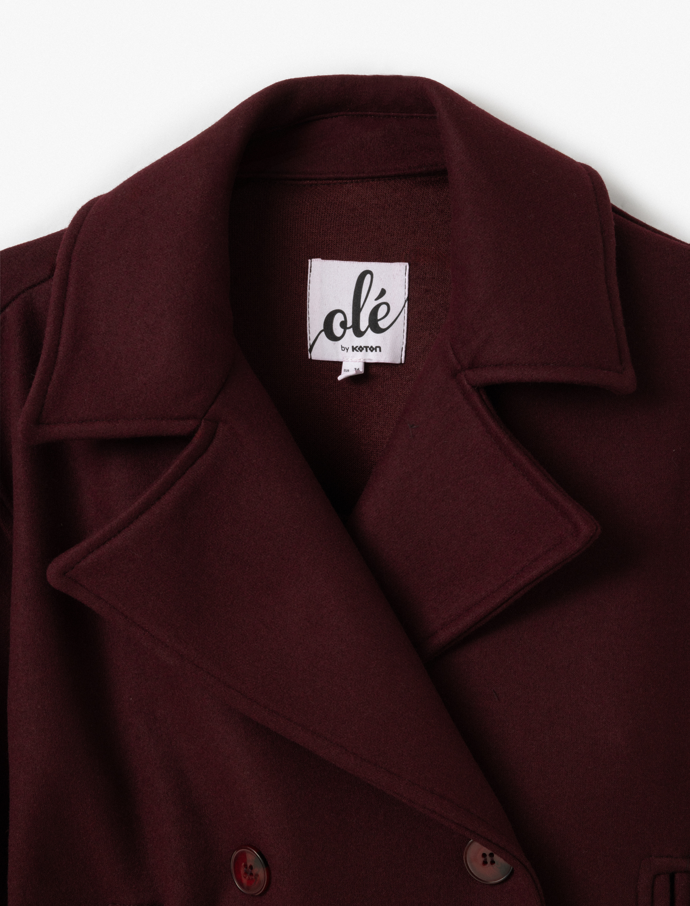   Kruvaze Yaka Astarlı Düğmeli Cep Detaylı Oversize Ceket