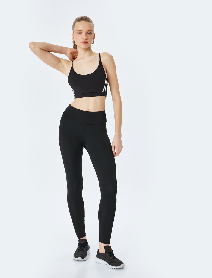  Yüksek Bel Basic Slim Fit Spor Tayt