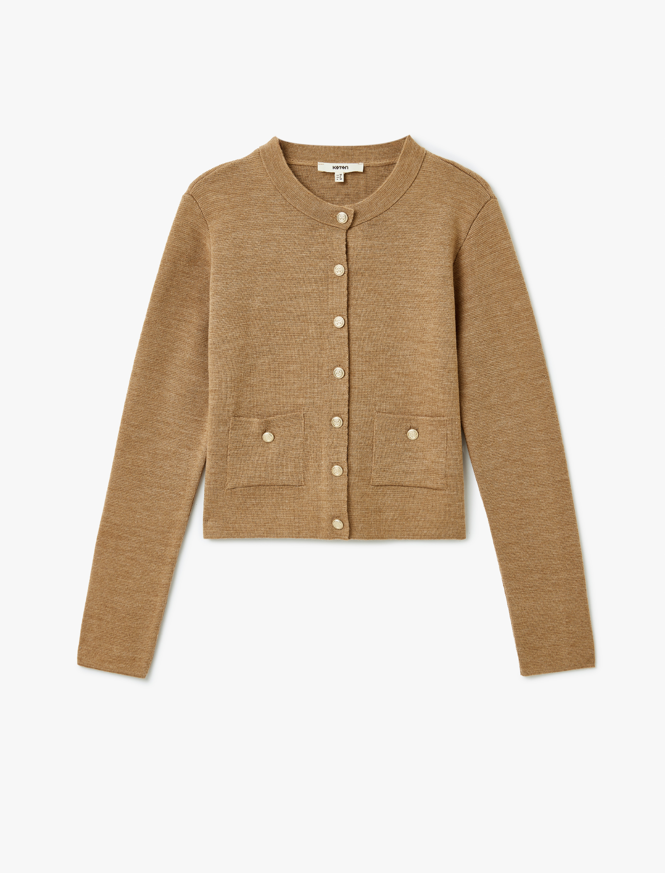   Bisiklet Yaka Uzun Kollu Düğmeli Triko Hırka