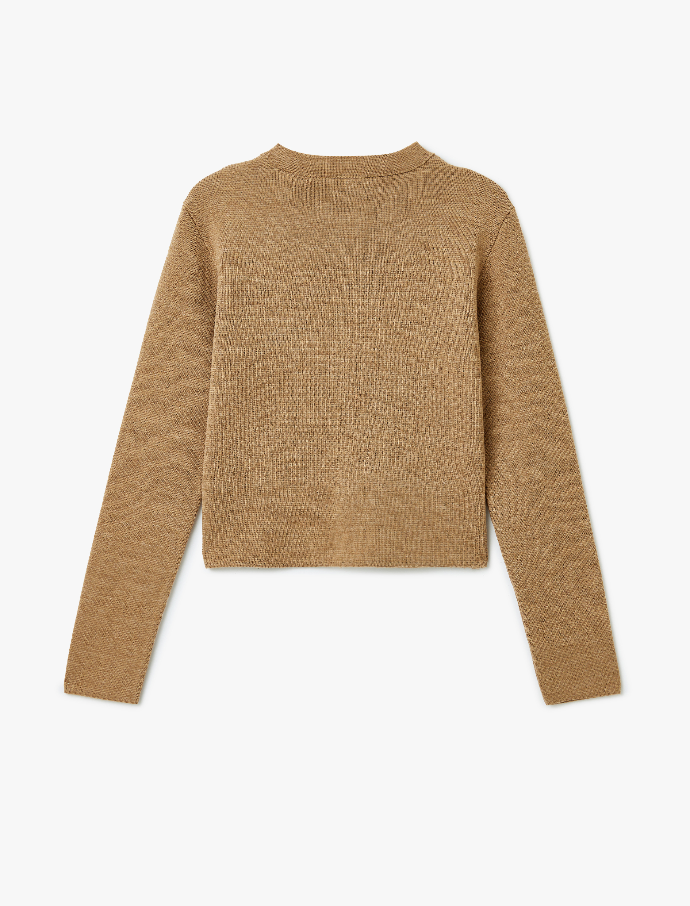   Bisiklet Yaka Uzun Kollu Düğmeli Triko Hırka