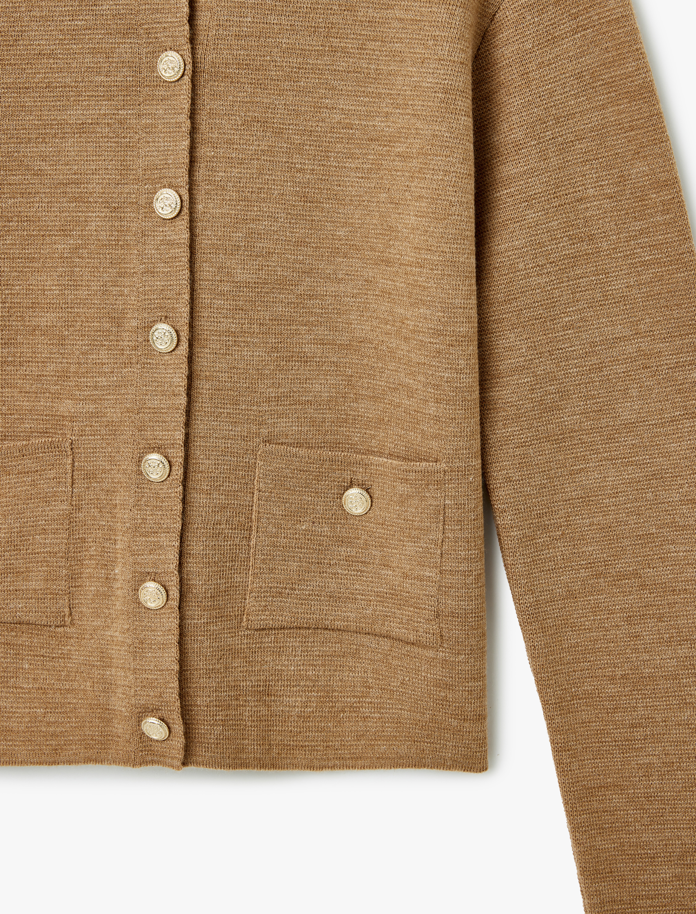   Bisiklet Yaka Uzun Kollu Düğmeli Triko Hırka