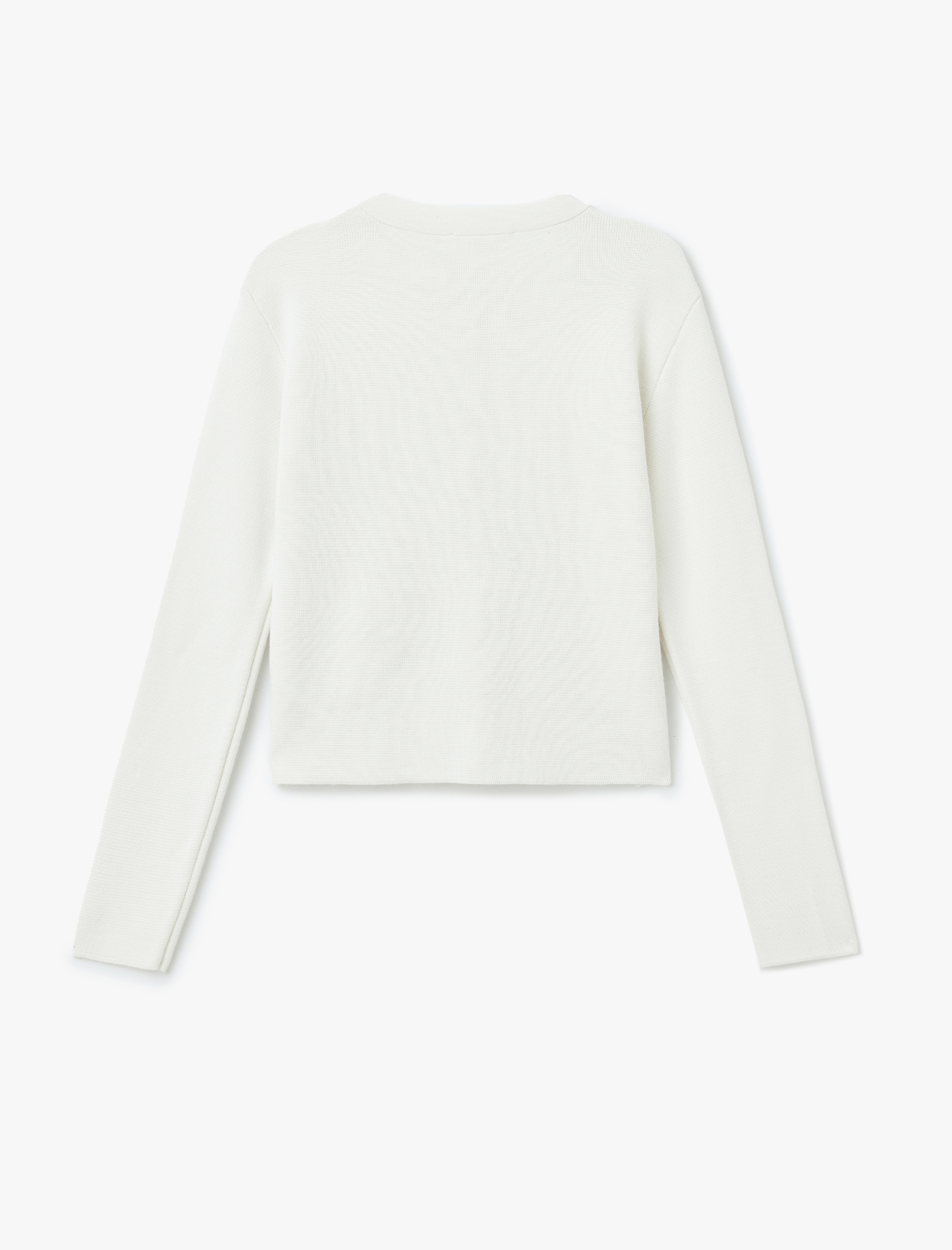   Bisiklet Yaka Uzun Kollu Düğmeli Triko Hırka