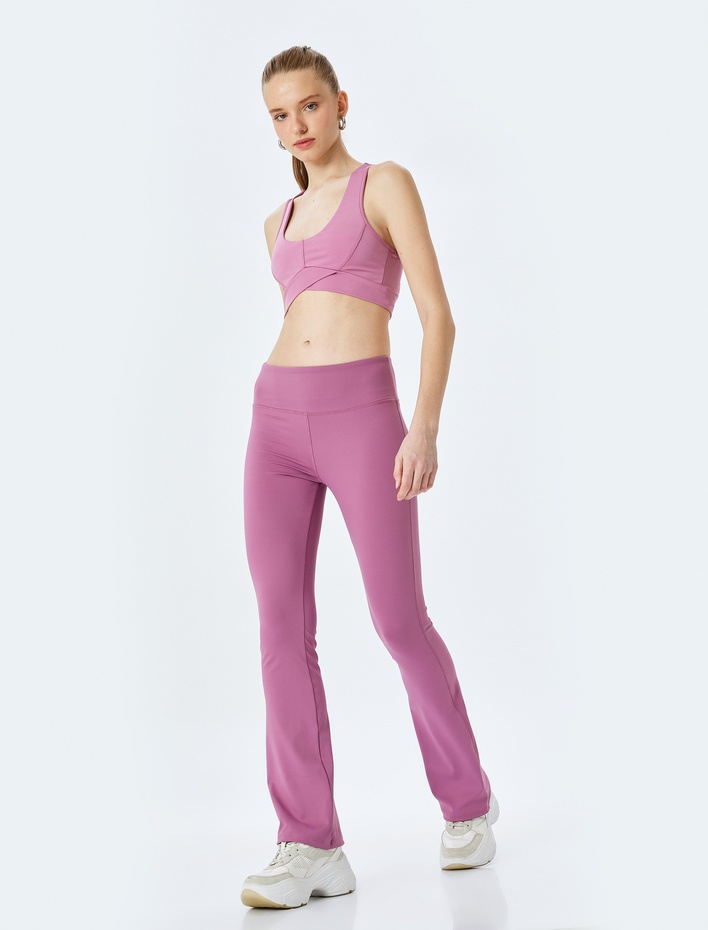  Yüksek Bel İspanyol Paça Spor Tayt