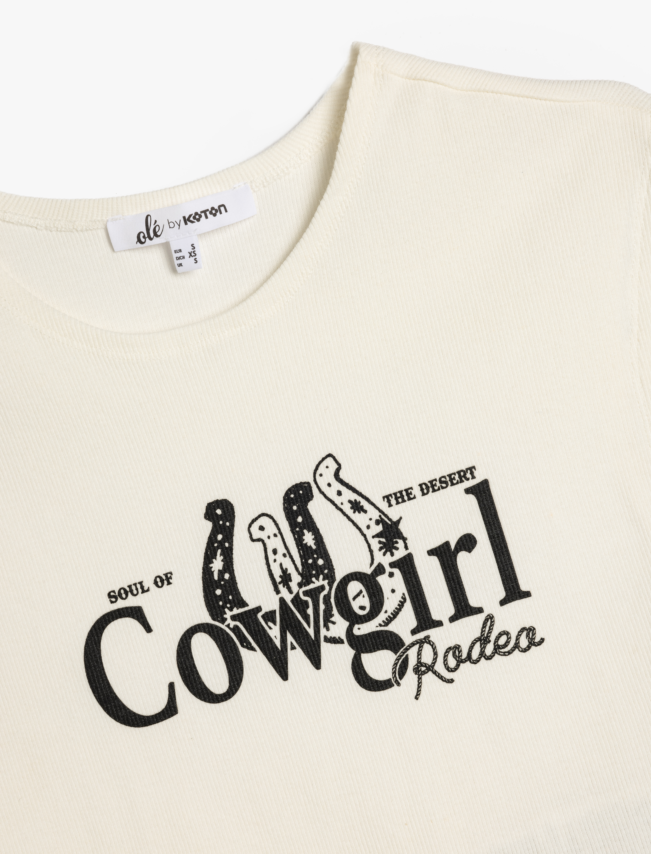   Slogan Baskılı Kolsuz Bisiklet Yaka Tişört