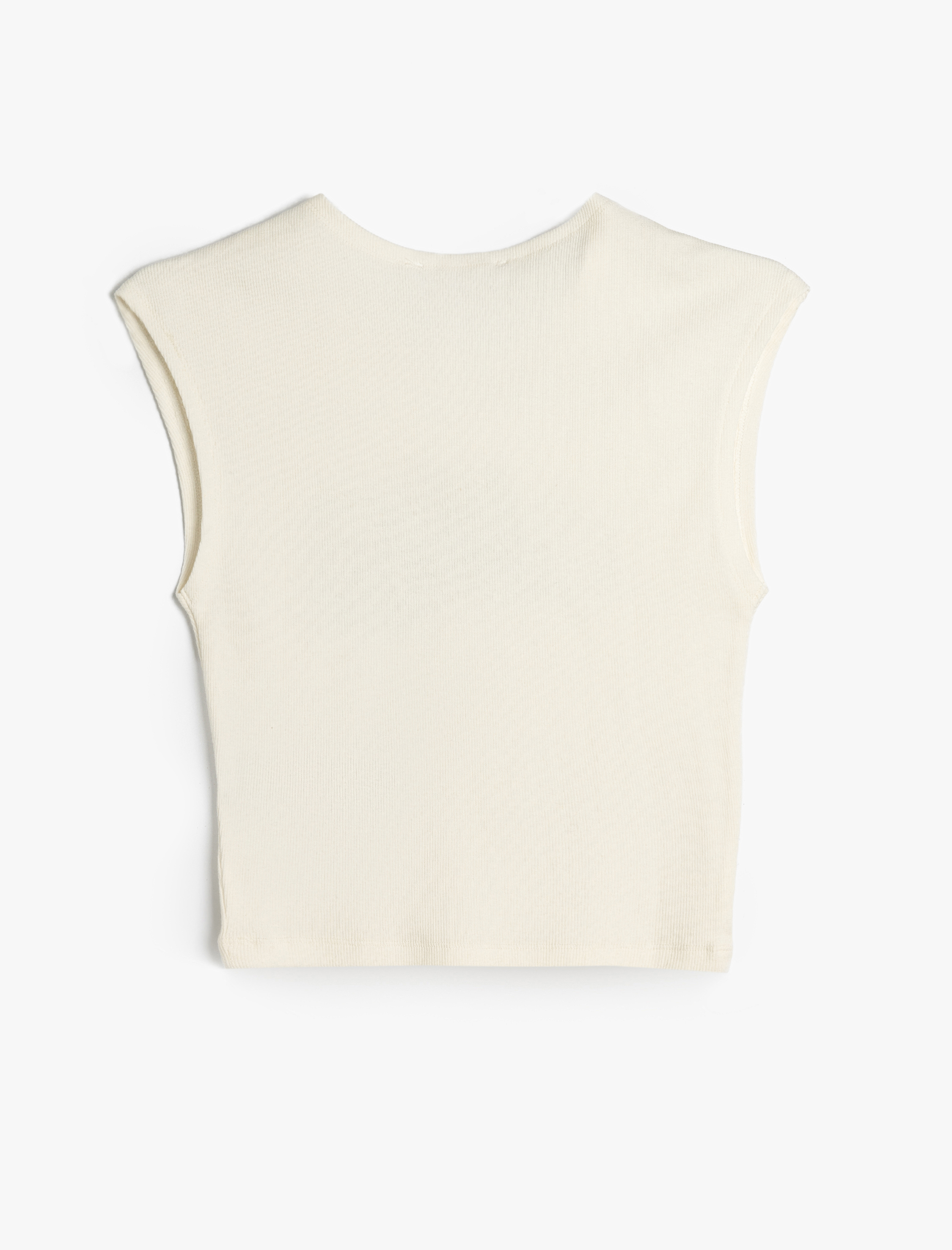   Slogan Baskılı Kolsuz Bisiklet Yaka Tişört