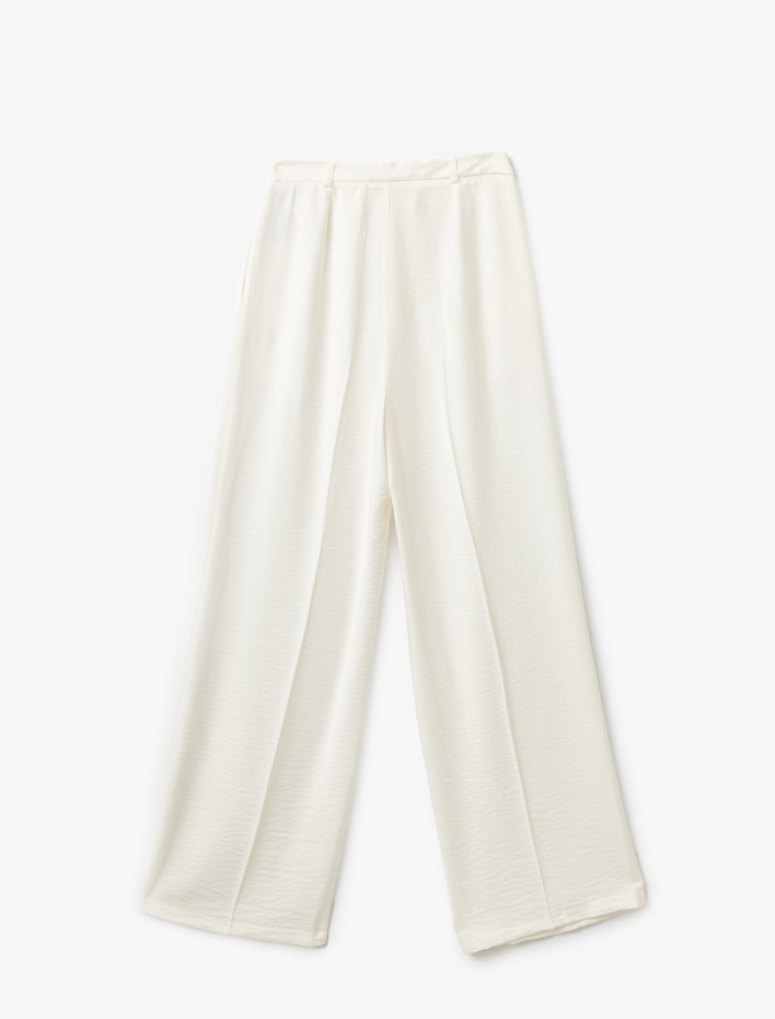  Cepli Viskon Kumaş Yüksek Bel Kadın Palazzo Pantolon