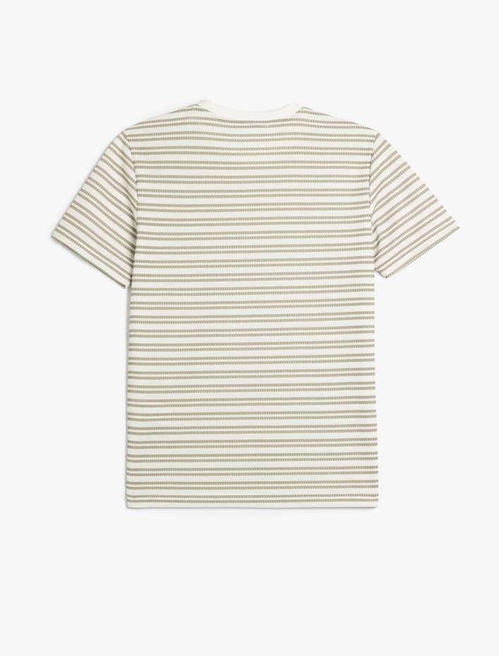  Çizgili Kısa Kollu Bisiklet Yaka Slim Fit Tişört