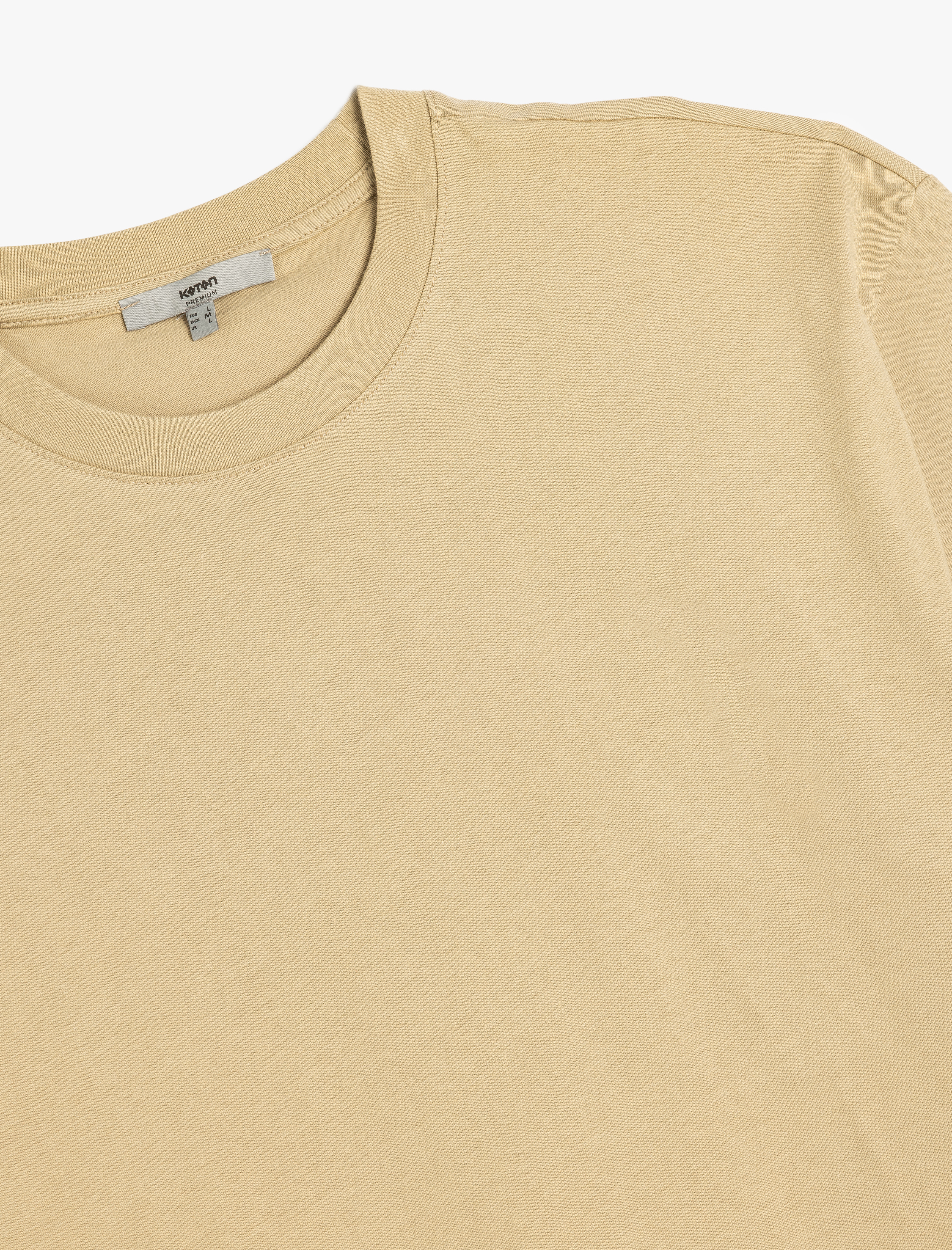   Kısa Kollu Pamuklu Bisiklet Yaka Basic Oversize Tişört