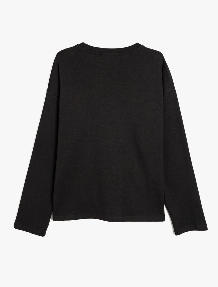  Uzun Kollu Bisiklet Yaka Oversize Tişört