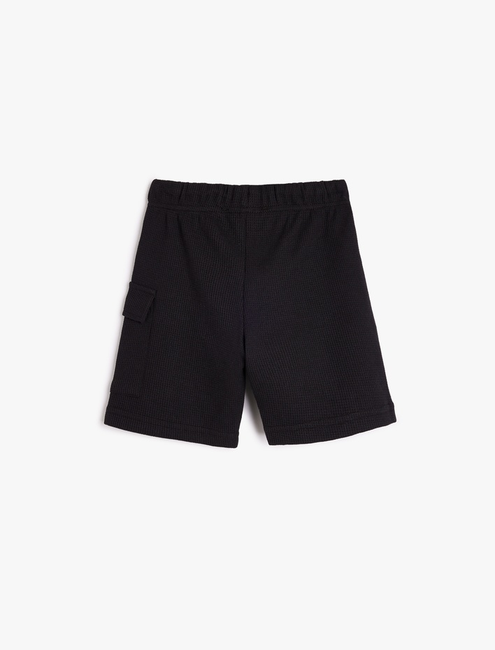 Erkek Çocuk Beli Lastikli Kapaklı Cep Detaylı Ribanalı Basic Şort