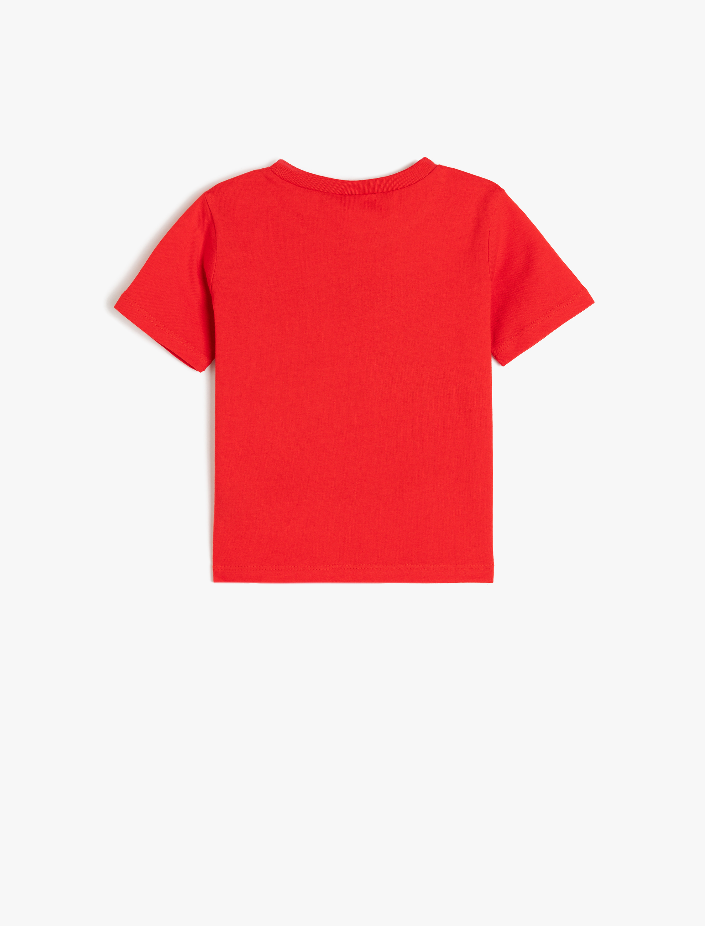 Erkek Bebek Kaplan Baskılı Bisiklet Yaka Kısa Kollu Pamuklu Tişört