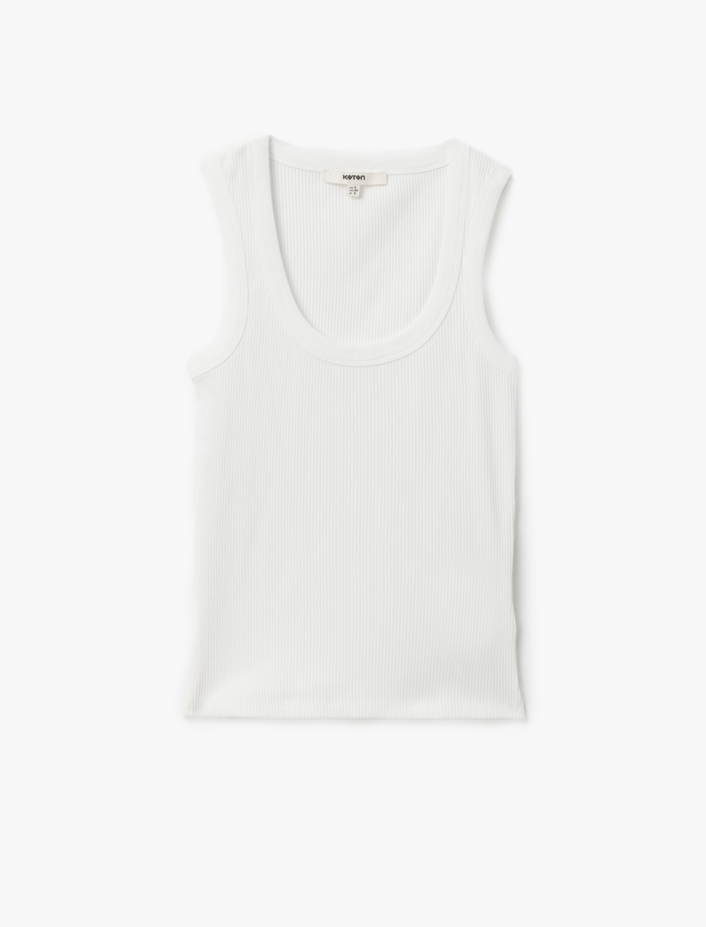   Slim Fit Kolsuz U Yaka Kadın Fitilli Atlet