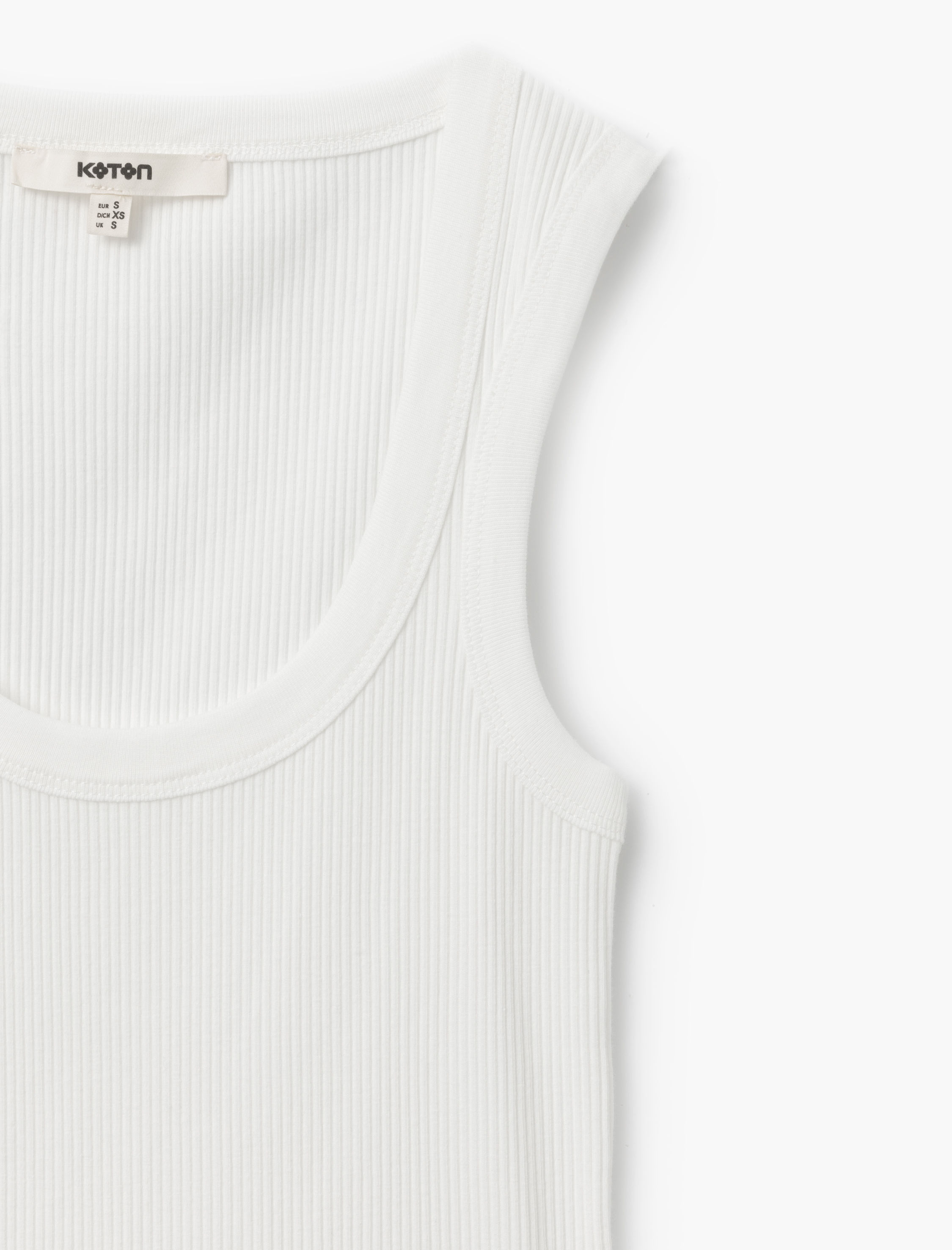   Slim Fit Kolsuz U Yaka Kadın Fitilli Atlet