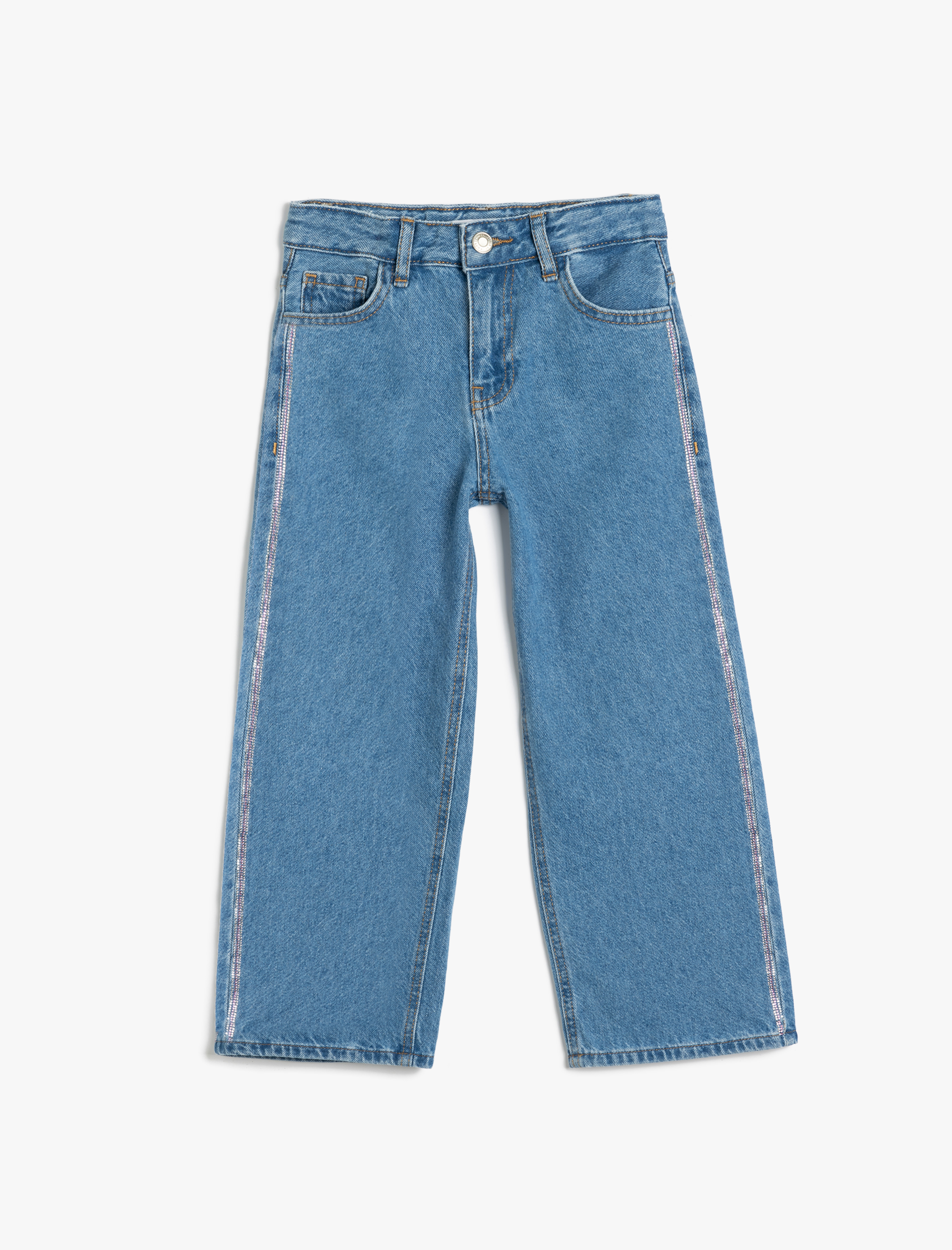 Koton Geniş Paça Pamuklu Denim Pantolon -1