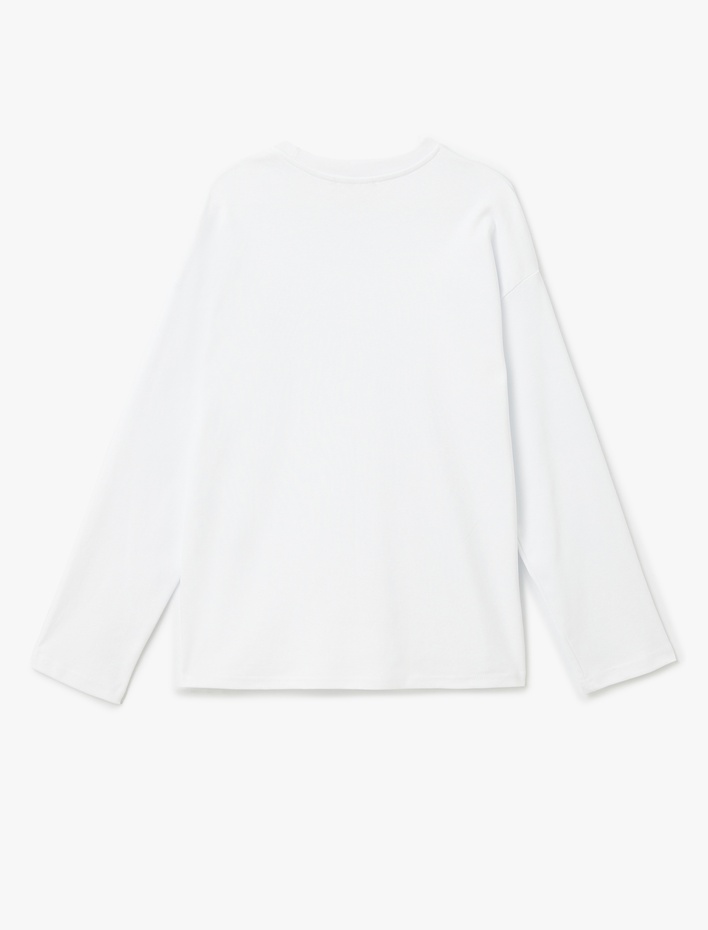  Uzun Kollu Bisiklet Yaka Oversize Tişört