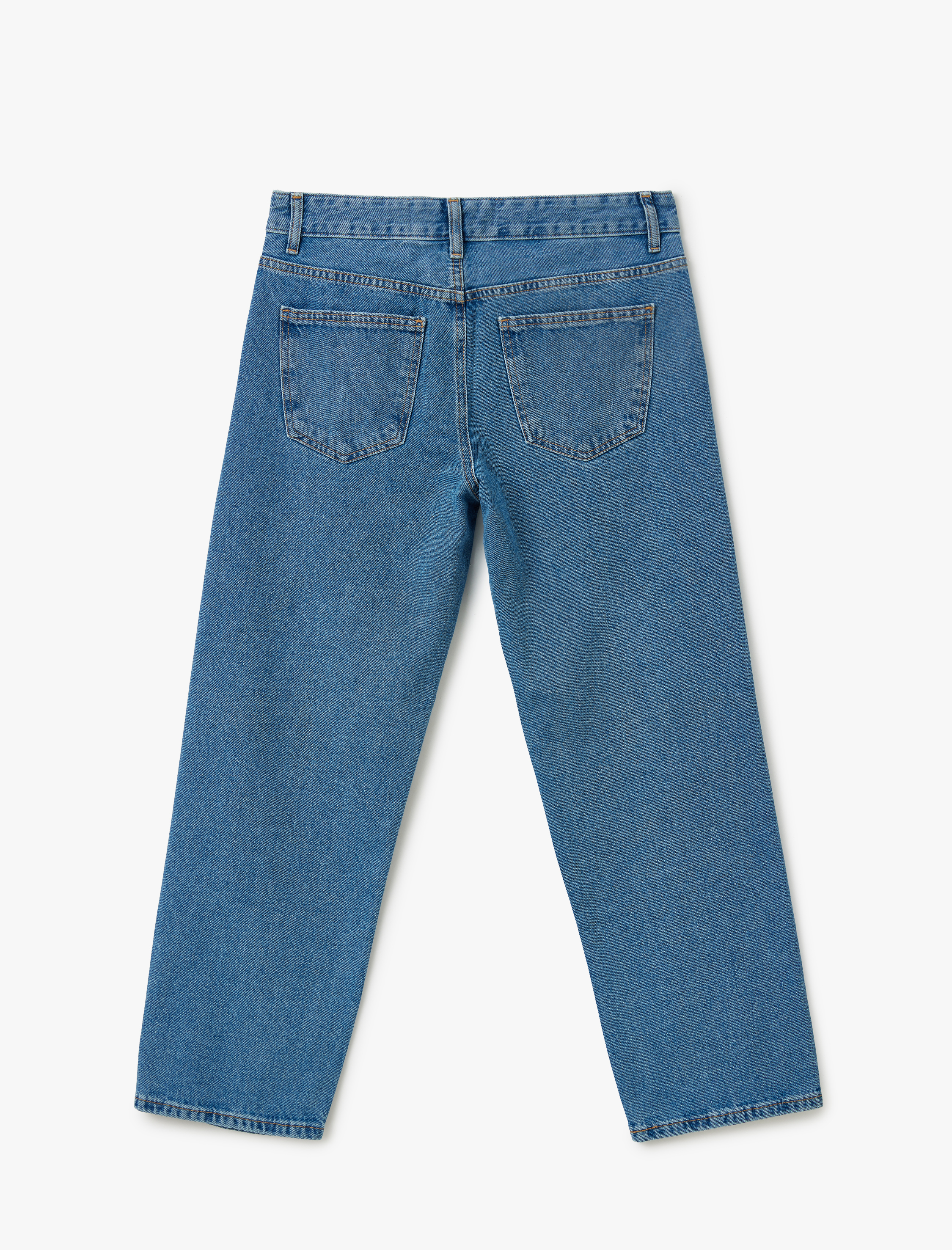 Straight Fit Düz Paça Cepli Denim Pantolon - Straight Fit Jeans