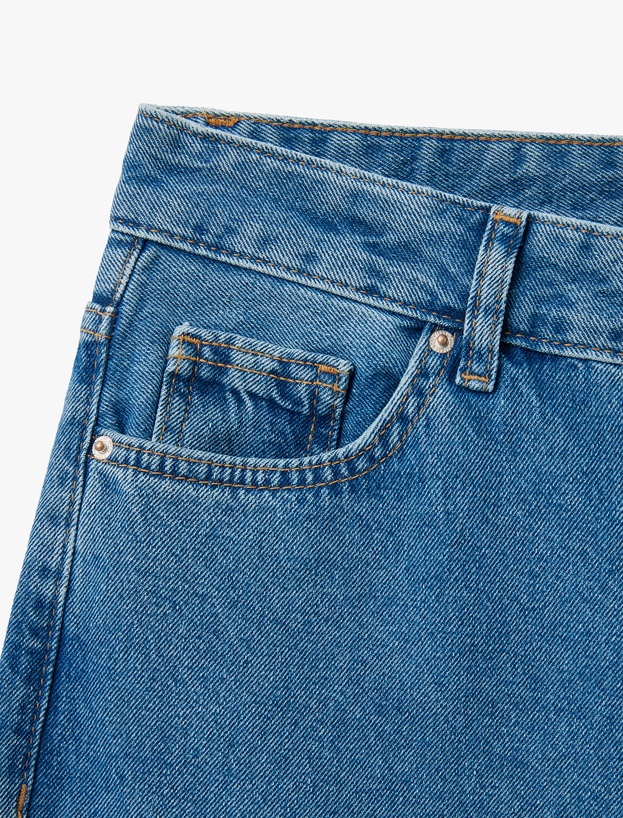 Straight Fit Düz Paça Cepli Denim Pantolon - Straight Fit Jeans_5