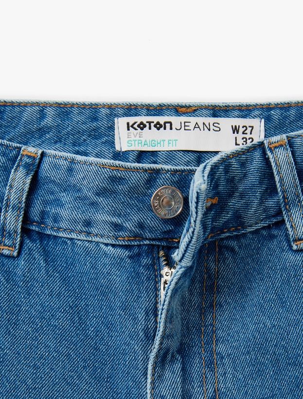 Straight Fit Düz Paça Cepli Denim Pantolon - Straight Fit Jeans_4