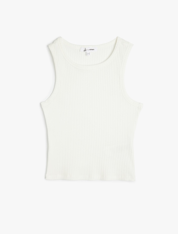  Slim Fit Kolsuz Bisiklet Yaka Basic Atlet