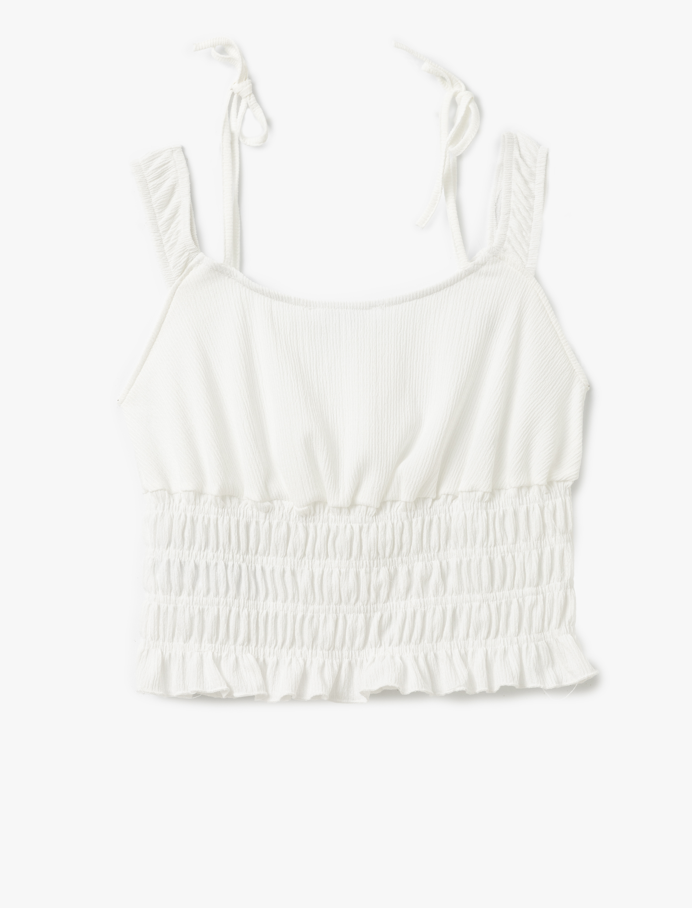 Gipeli Askılı Crop Slim Fit Tişört Bürümcük