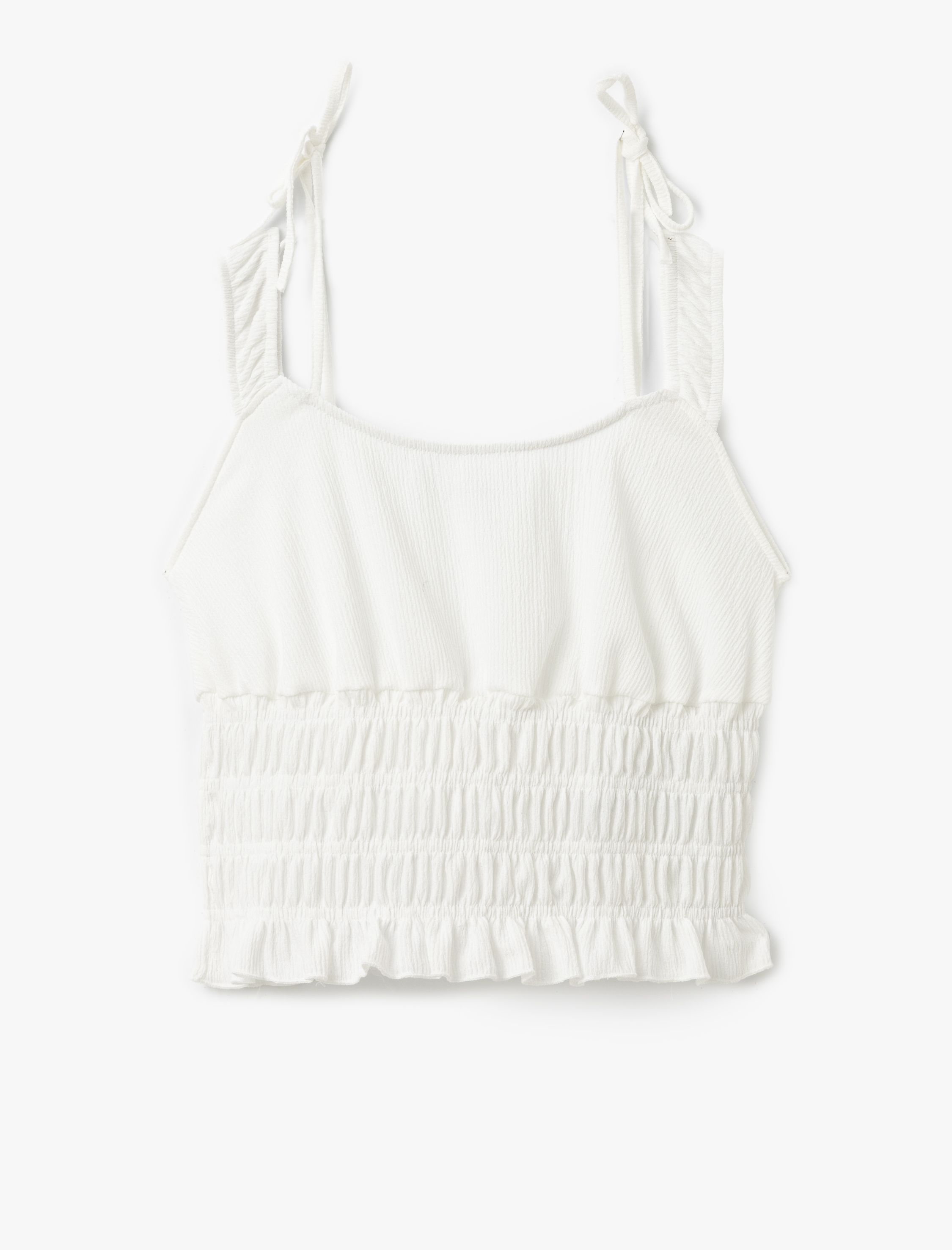 Gipeli Askılı Crop Slim Fit Tişört Bürümcük