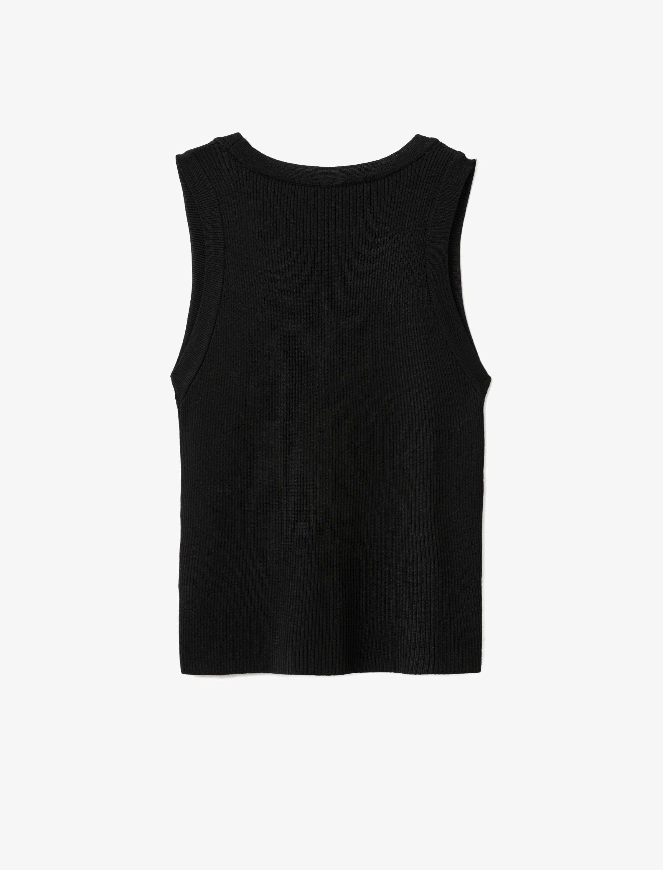   Düğmeli Kolsuz V Yaka Triko Yelek