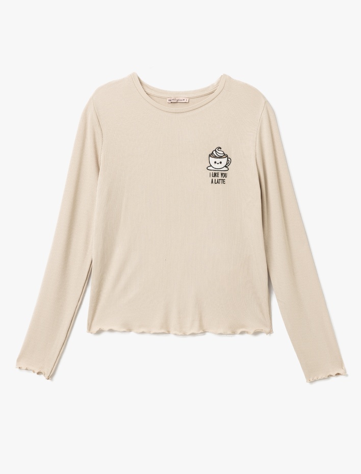  Baskı Detaylı Viskon Uzun Kollu Pijama Takımı