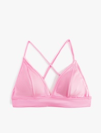 Arkası Çapraz Askılı Bağlama Detaylı Bralet Bikini Üst