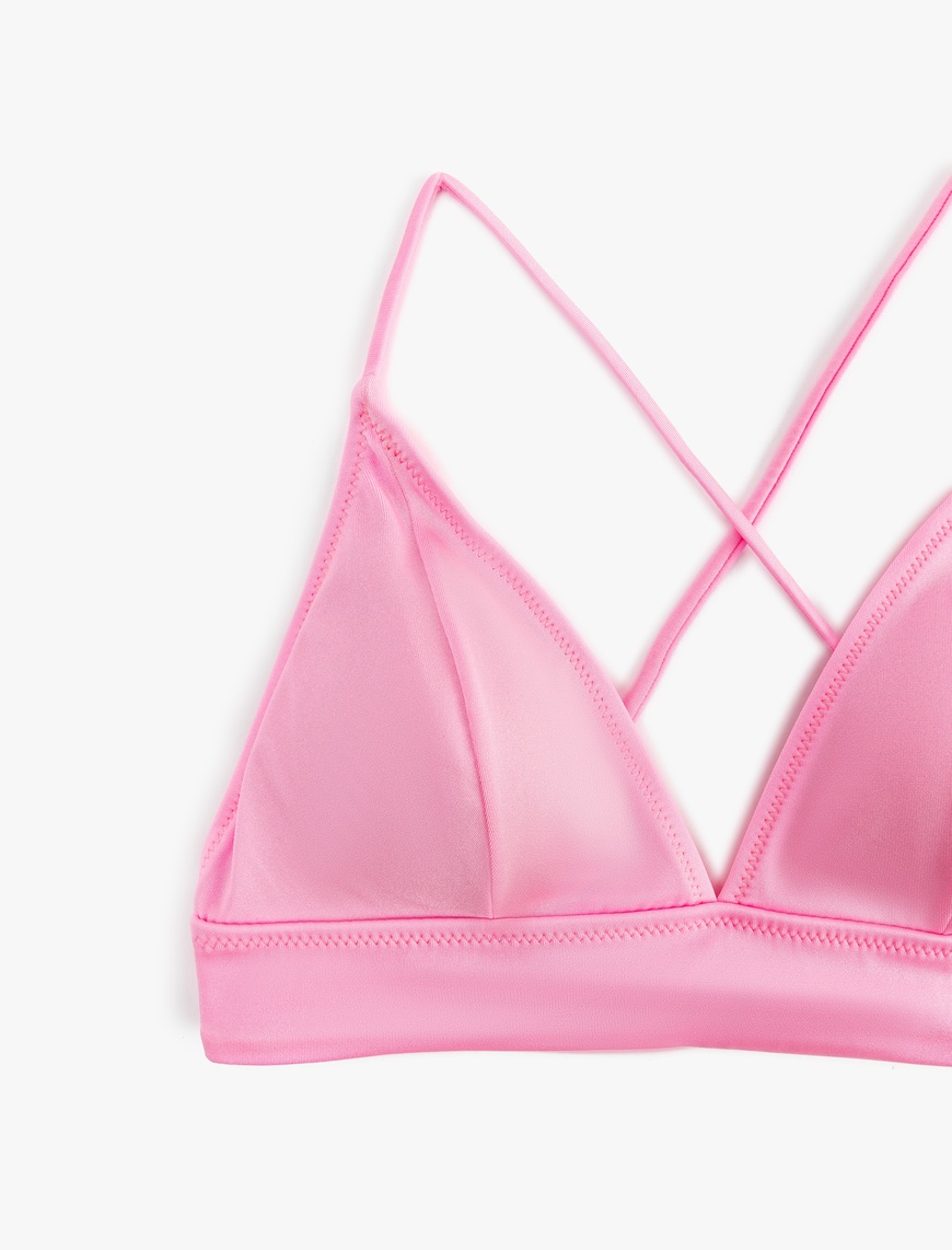   Arkası Çapraz Askılı Bağlama Detaylı Bralet Bikini Üst