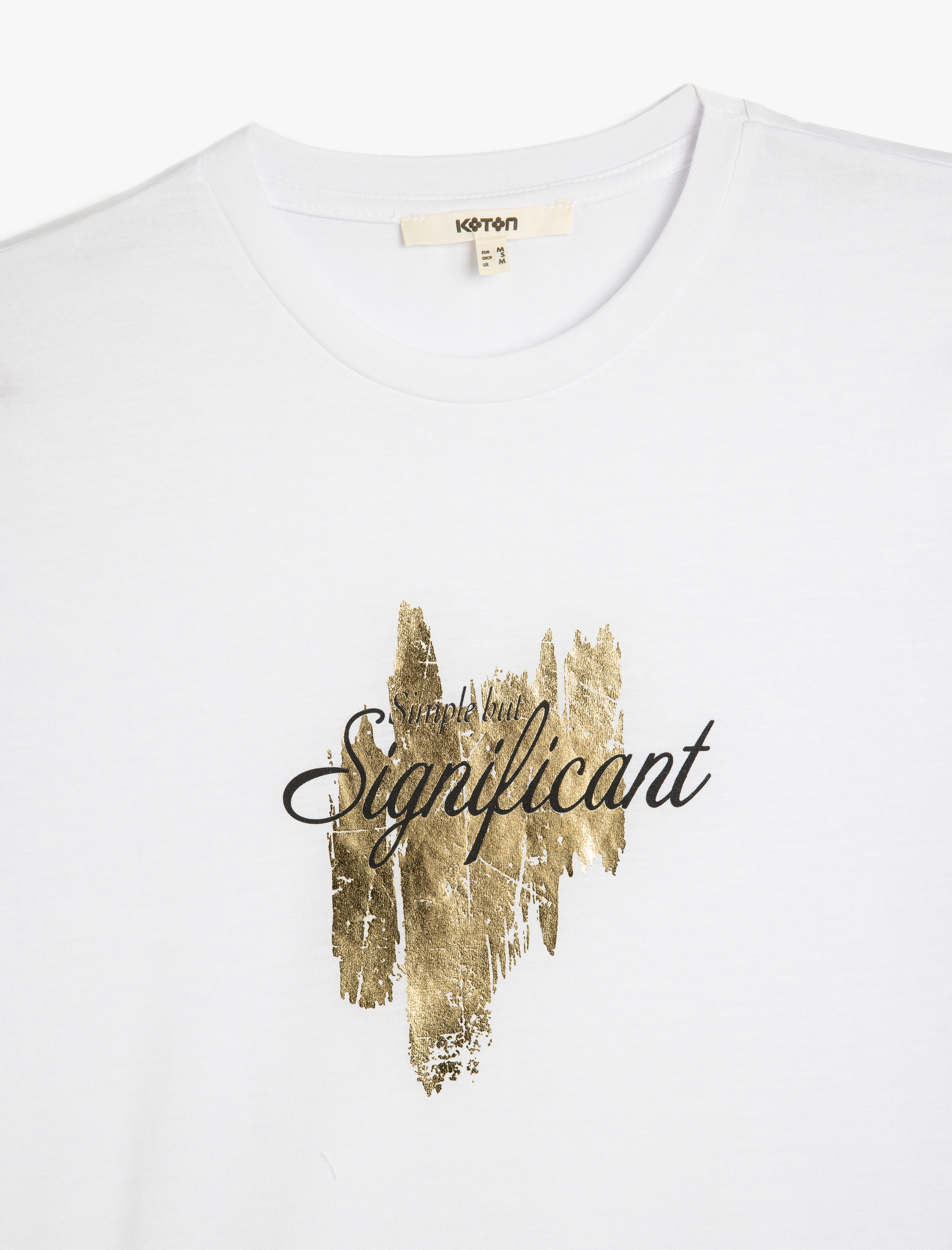   Kısa Kollu Bisiklet Yaka Baskılı Tişört