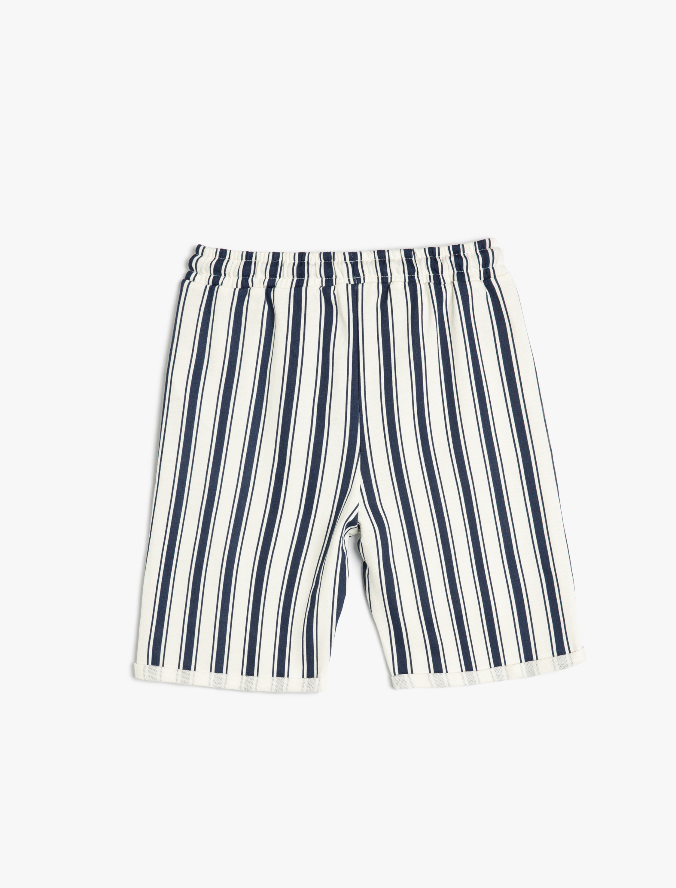  Erkek Çocuk Pamuklu Kısa Paçalı Çizgili Şort