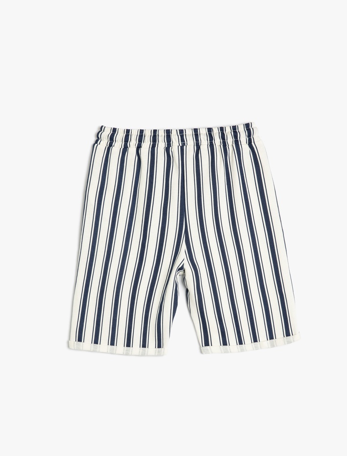 Erkek Çocuk Pamuklu Kısa Paçalı Çizgili Şort