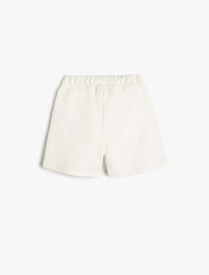 Erkek Bebek Beli Bağcıklı Cep Detaylı Pamuklu Basic Şort