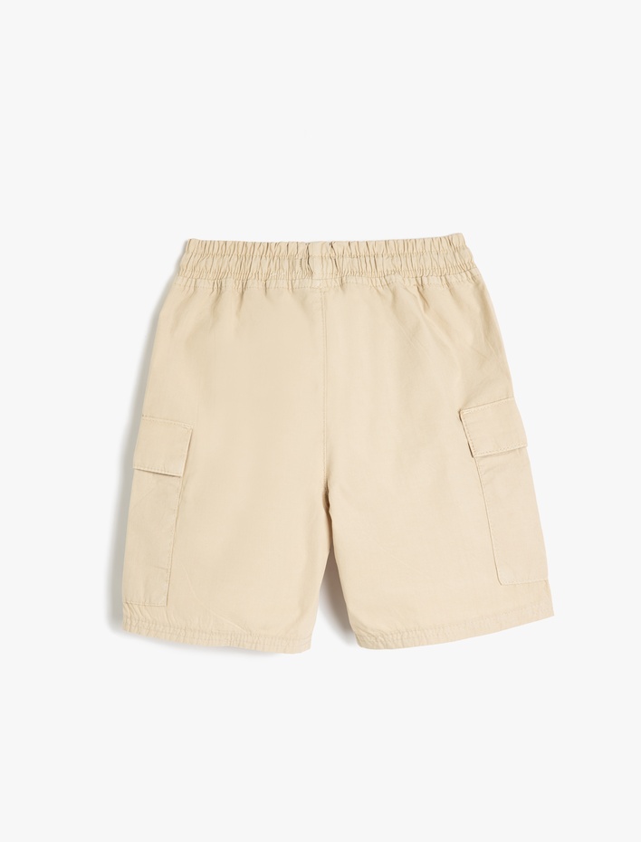 Erkek Çocuk Pamuklu Beli Bağcıklı Cep Detaylı Şort