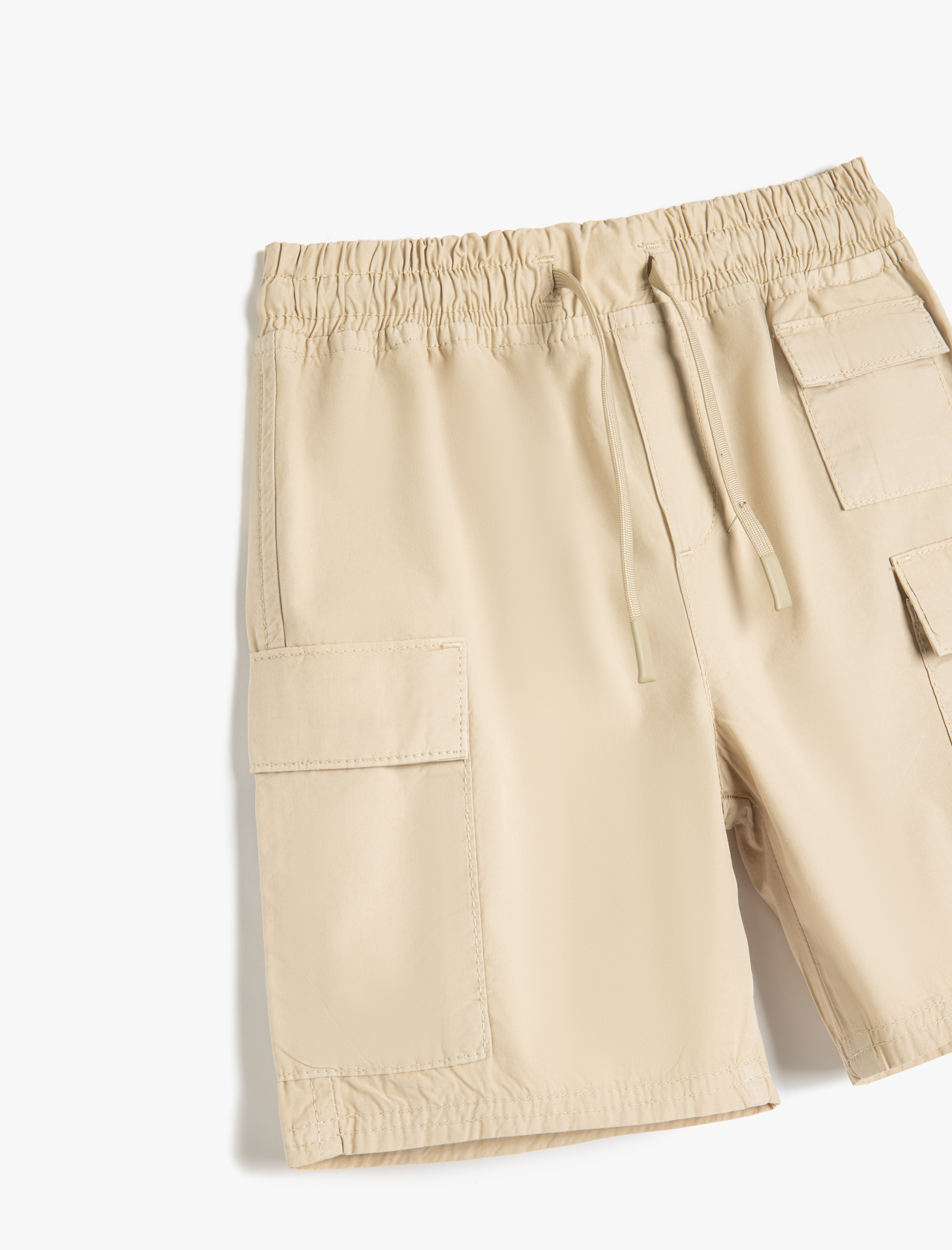  Erkek Çocuk Pamuklu Beli Bağcıklı Cep Detaylı Şort