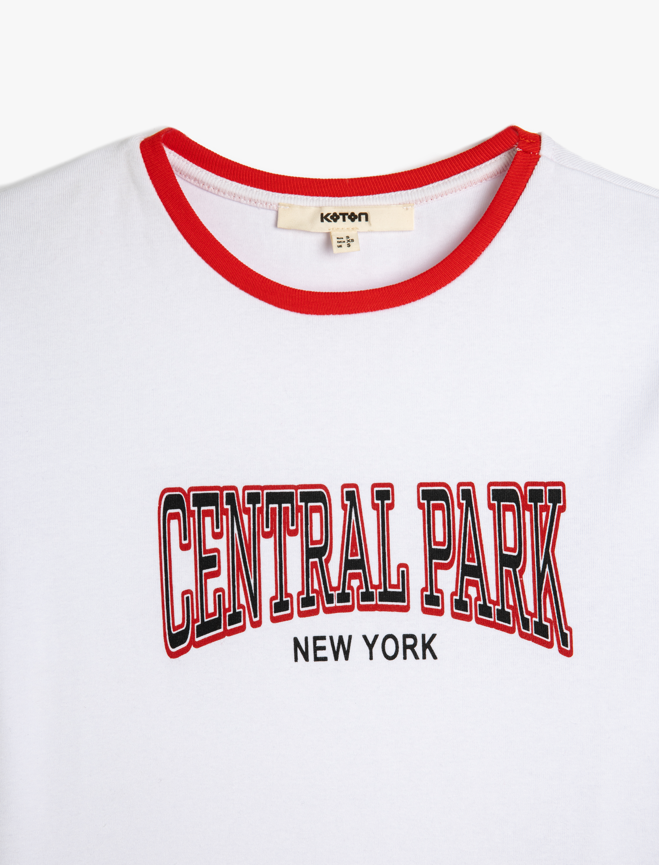   Pamuklu Bisiklet Yaka Kısa Kollu Baskılı Tişört