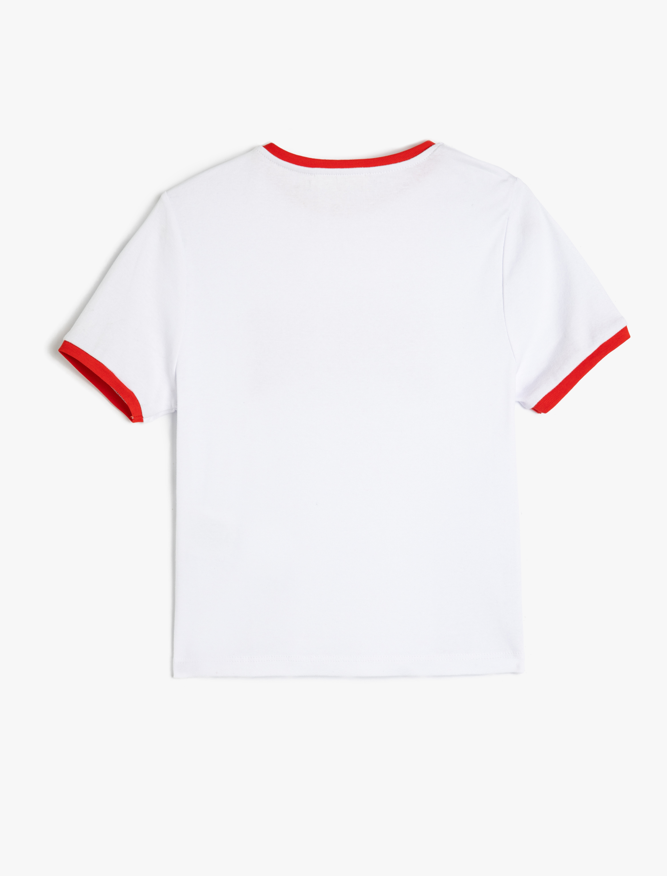   Pamuklu Bisiklet Yaka Kısa Kollu Baskılı Tişört