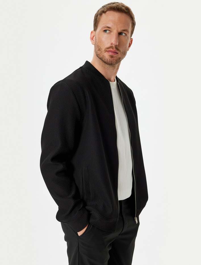  Bomber Ceket Fitilli Fermuarlı