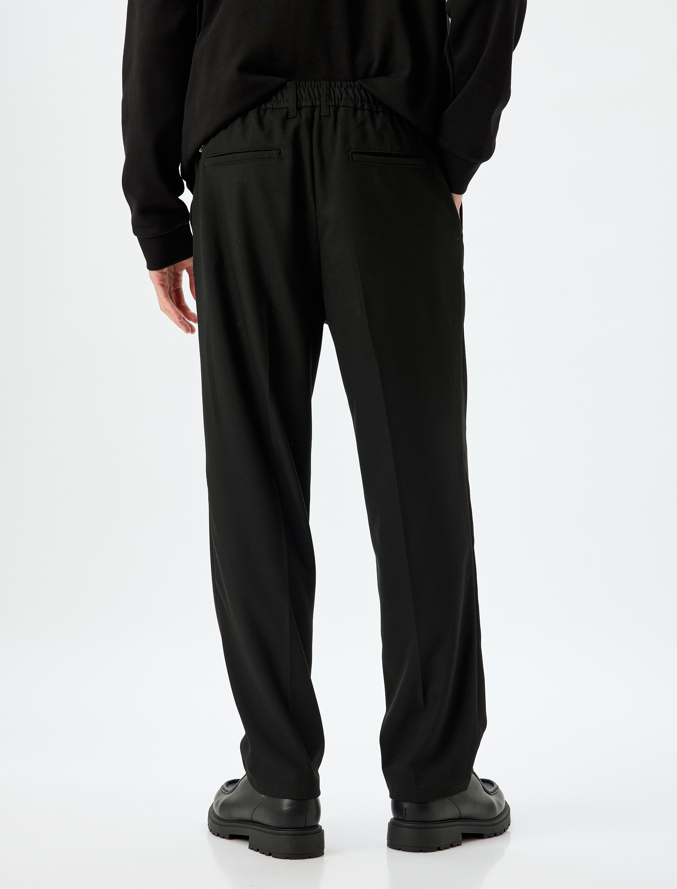 Viskon Karışımlı Düğmeli Kumaş Pantolon