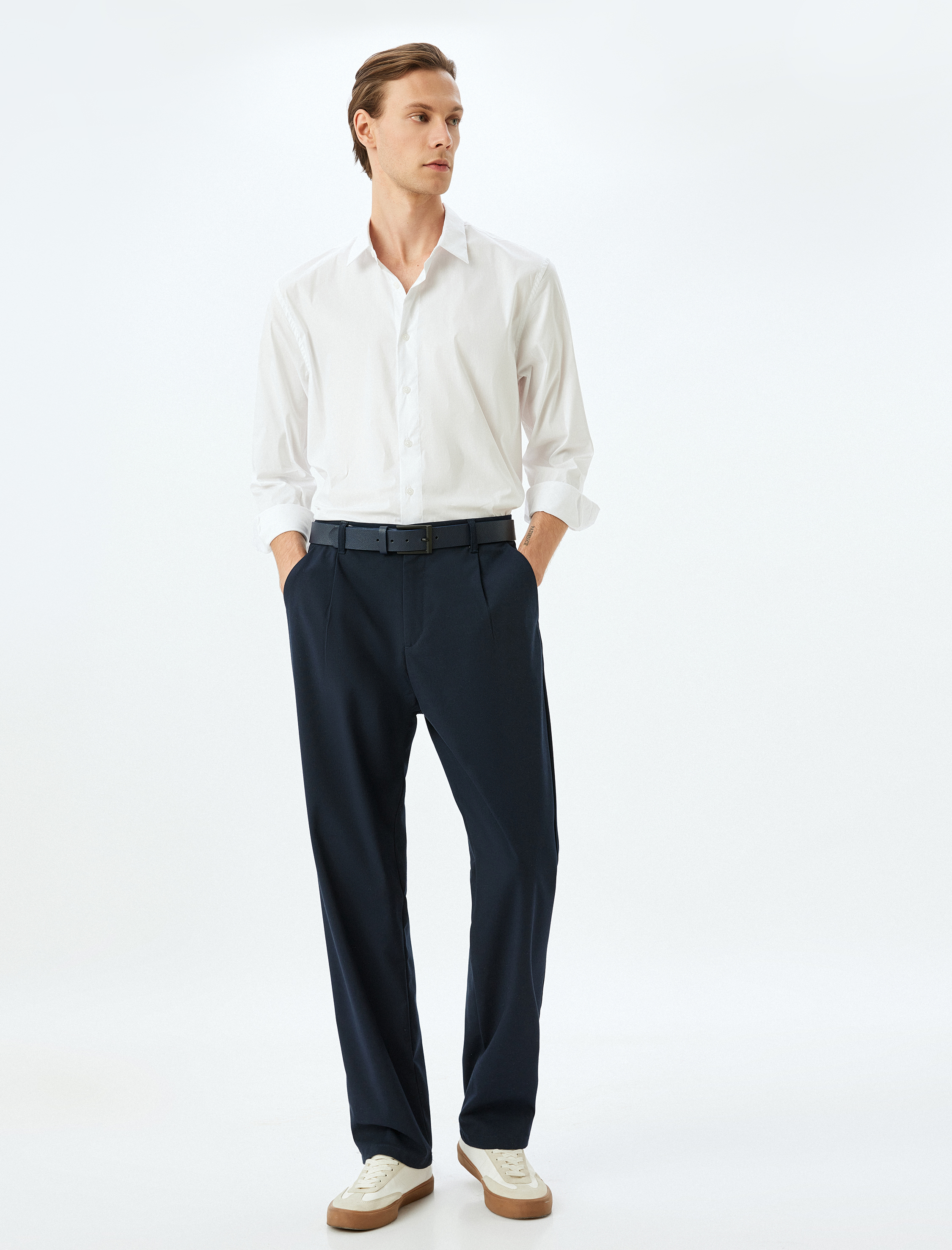   Uzun Kollu Regular Fit Pamuklu Basic Gömlek